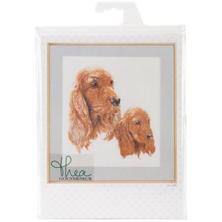 Spaniels On Aida Counted Cross Stitch Kit - 11-3/4 X15-3/4 12 Count