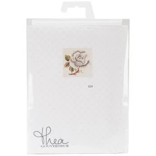 White Rose On Aida Counted Cross Stitch Kit - 5-1/8 X5-1/8 16 Count