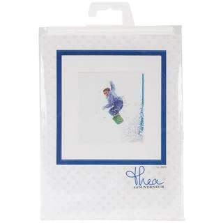 Snowboarder On Aida Counted Cross Stitch Kit - 6-1/4 X6-3/4 18 Count