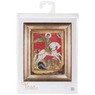 St. George & The Dragon On Aida Counted Cross Stitch Kit - 8-3/4 X13-1/2 18 Count