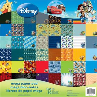 Disney Mega Paper Pad 12 X12 150/Sheets - Boy, 50 Designs/3 Ea