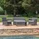 Santa Lucia Outdoor 4-piece Wicker Conversation Set with Cushions by Christopher Knight Home - Thumbnail 7