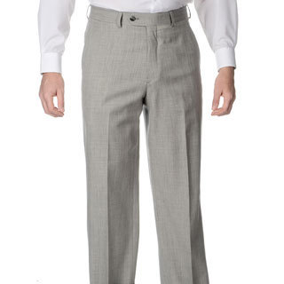 Palm Beach Men's Grey Stretch Waist Flat Front Pants