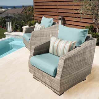 RST Brands Cannes Club Patio Chairs with Cushions (Set of 2)