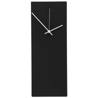 Blackout Minimalist Modern Black with Accent Colored Hands Wall Clock