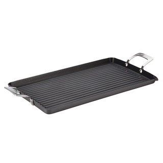Circulon Hard-anodized Nonstick 18 x 10-inch Double Burner Grill with Pour Spout