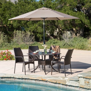 Libson Circular Outdoor Cast and Wicker 5-piece Set by Christopher Knight Home