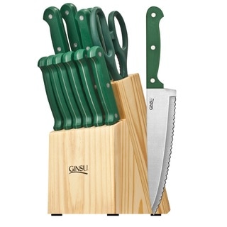 Ginsu Essentials Series 14-piece Green Cutlery Set