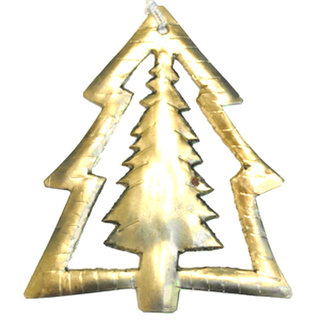 Handmade Metal Double Tree Ornament (India)
