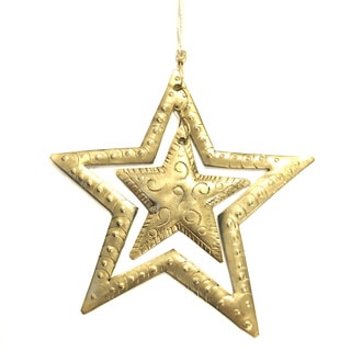 Double Star Handmade Metal Ornament (India)