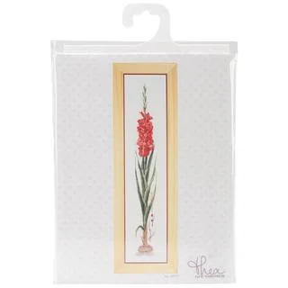 Red Gladioli On Aida Counted Cross Stitch Kit - 8 X34-1/2 18 Count