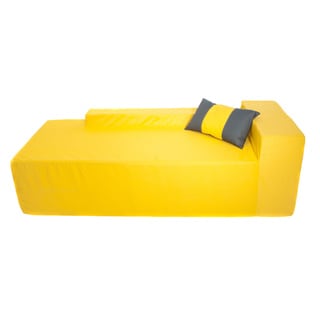 Softblock Sunshine Yellow Chaise with Pillow