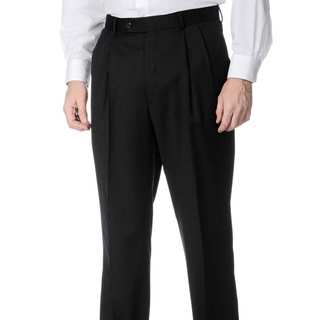 Palm Beach Men's Big and Tall Pleated Front Charcoal Pants