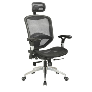Somette Black Mesh Adjustable Pneumatic Gas Lift Office Chair