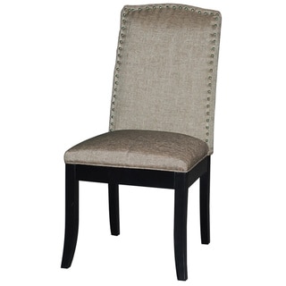 Somette Taupe Side Chair with Espresso finish (Set of 2)
