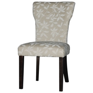 Somette Espresso/Neutral Floral Curved Back Parson Side Chair (Set of 2)