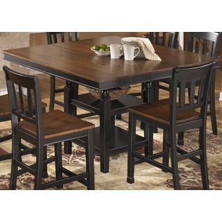 Signature Design by Ashley 'Owingsville' Square Black/ Brown Extension Dining Table