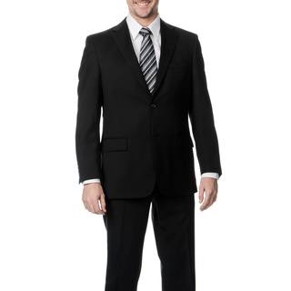 Palm Beach Men's Big & Tall Long Black Wool Single Vent Jacket