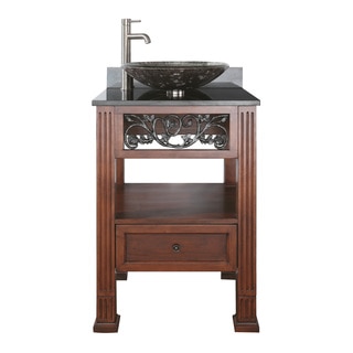 Avanity Napa 24-inch Single Vanity in Dark Cherry Finish with Vessel Sink and Top