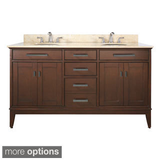 Avanity Madison 60-inch Double Vanity in Tobacco Finish with Dual Sinks and Top