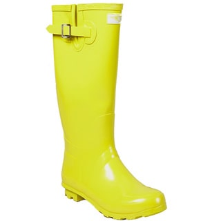 Women's Yellow Gold Mid-calf Rubber Rain Boots