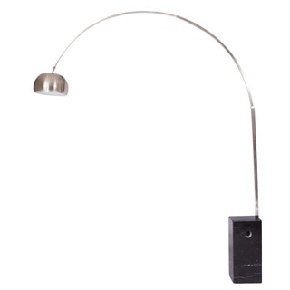 LeisureMod Lenox 1-light Black Marble/ Steel Floor Lamp
