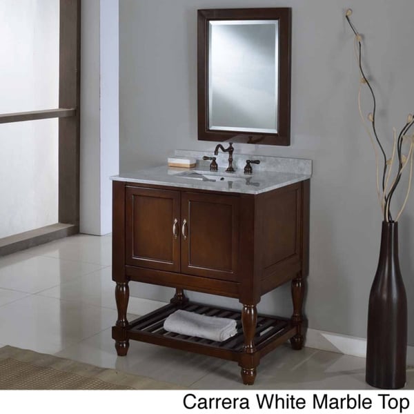 Direct Vanity 32-inch Dark Brown Mission Turnleg Spa Single Vanity Sink Cabinet