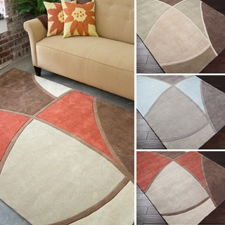Hand-Tufted Abstract Geometric Contemporary Area Rug-(5' x 8')