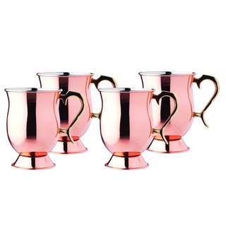 Solid Copper Smooth 16-ounce Tankards (Set of 4)