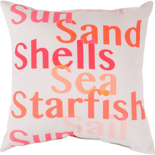 Sea Shells Fish Outdoor Safe Decorative Throw Pillow