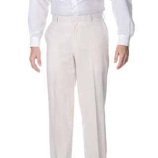 Palm Beach Men's Big and Tall Flat Front Tan/ White Suit Pants