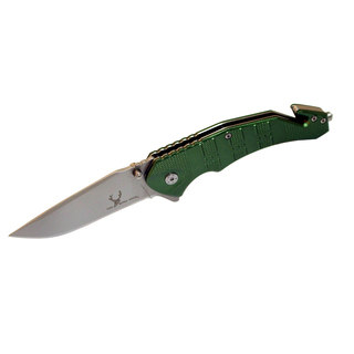 Green/ Silver 8-inch Stainless Steel Spring-assisted Folding Pocket Knife