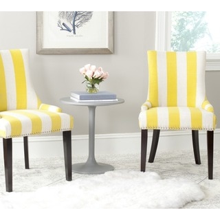 Safavieh En Vogue Dining Lester Yellow/White Stripe Polyester Blend Side Chairs (Set of 2)