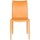 Safavieh Mid-Century Dining Karna Orange Bonded Leather Dining Chairs (Set of 2) - Thumbnail 2