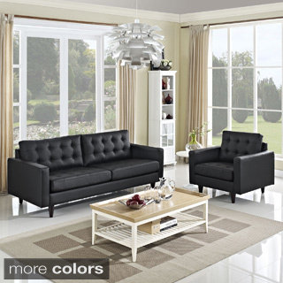 Empress 2-piece Bonded Leather Armchair and Sofa Set