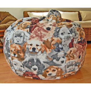 Puppies Anti-pill Fleece Washable Bean Bag Chair