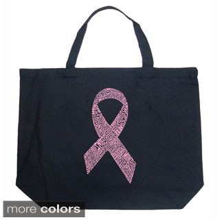 LA Pop Art Breast Cancer Ribbon Shopping Tote Bag