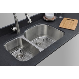 Wells Sinkware 32-inch Undermount 30/70 Double-bowl 16-gauge Stainless Steel Kitchen Sink