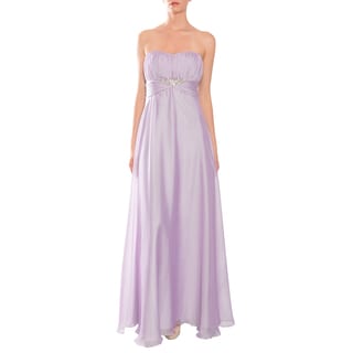 Mikael Aghal Women's Lilac Strapless Rhinestone-waist Evening Gown