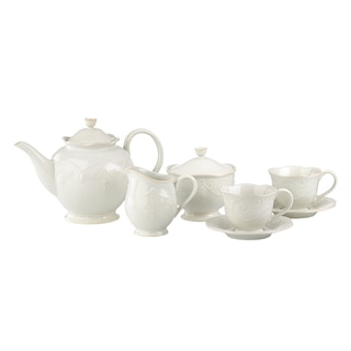 Lenox 'French Perle' White 7-piece Tea Set