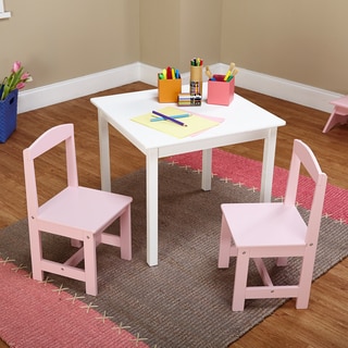 Simple Living Hayden Kids' Pink/ White 3-piece Table and Chair Set