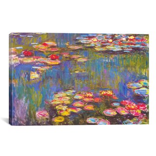 iCanvas Water Lilies by Claude Monet Canvas Print Wall Art