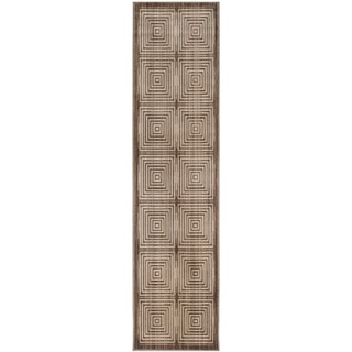 Safavieh Infinity Modern Brown/ Beige Polyester Rug (2' x 8')