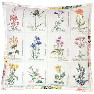 Wild Flower Cushion On Aida Counted Cross Stitch Kit-16-1/8"X16-1/8" 16 Count