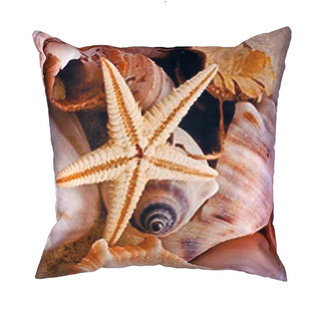 Handmade 20 x 20-inch Starfish Outdoor Throw Pillow (India)