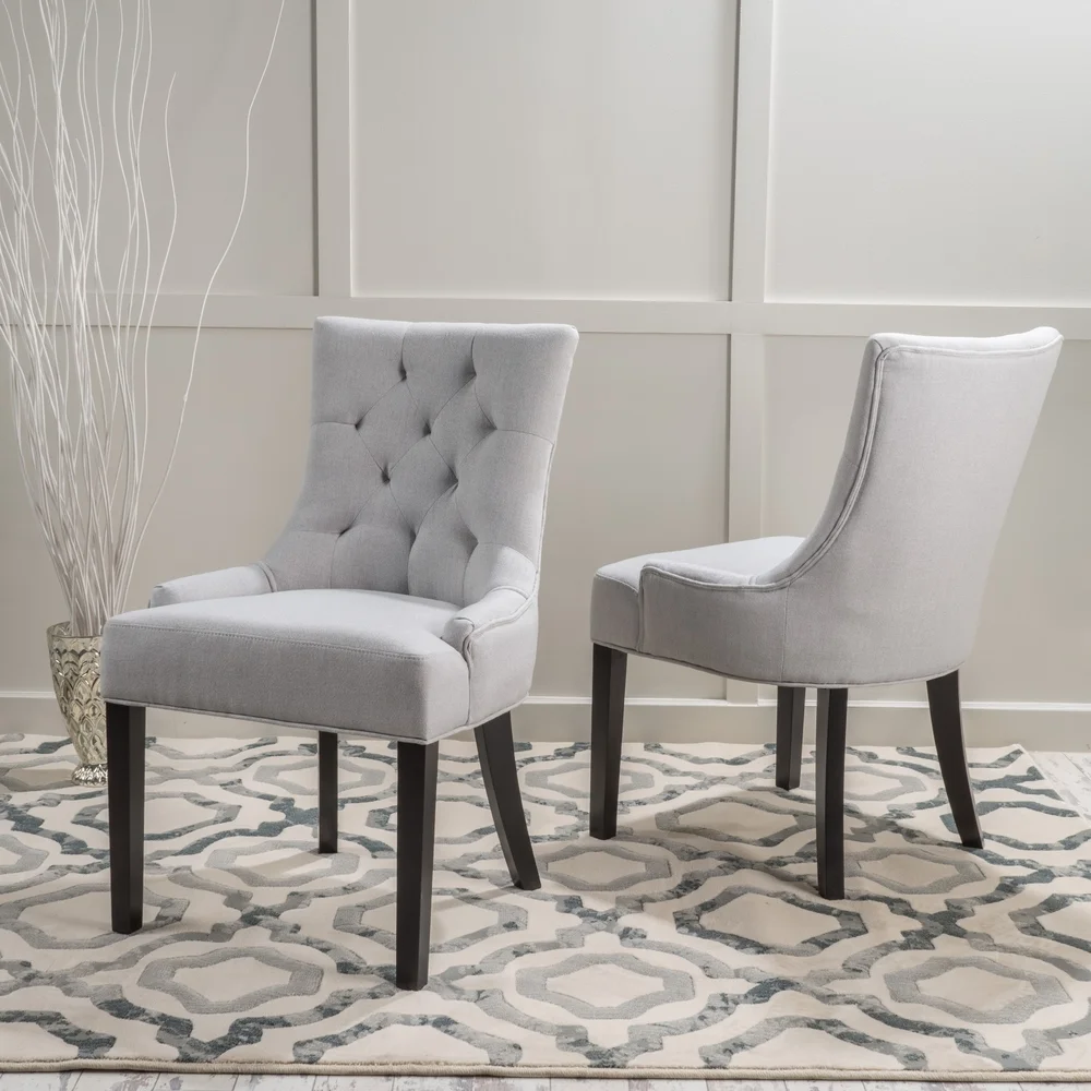 Cheney Contemporary Tufted Dining Chairs (Set of 2) by Christopher Knight Home