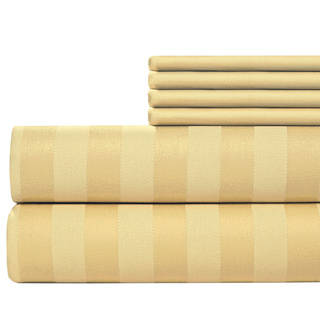 Egyptian Cotton 500 Thread Count Striped Sheet Set with Bonus Pillowcases
