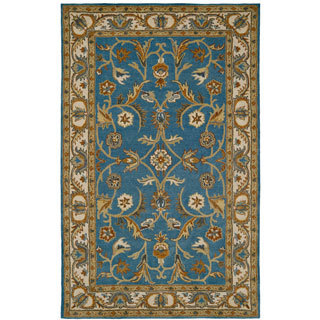 Paragon Blue/ Ivory Wool Rug (3'6 x 5'6)