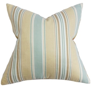 Hollis Blue Stripes Down Filled Throw Pillow