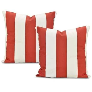Exclusive Fabrics Cabana Spice Stripe Cotton Pillow Cover (Set of 2)